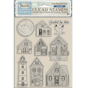 Stamperia - A5 - Clear Stamp Set - Silent Sea - Landscape - Beach House