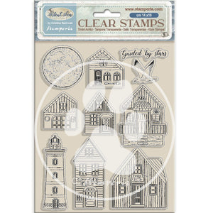 Stamperia - A5 - Clear Stamp Set - Silent Sea - Landscape - Beach House