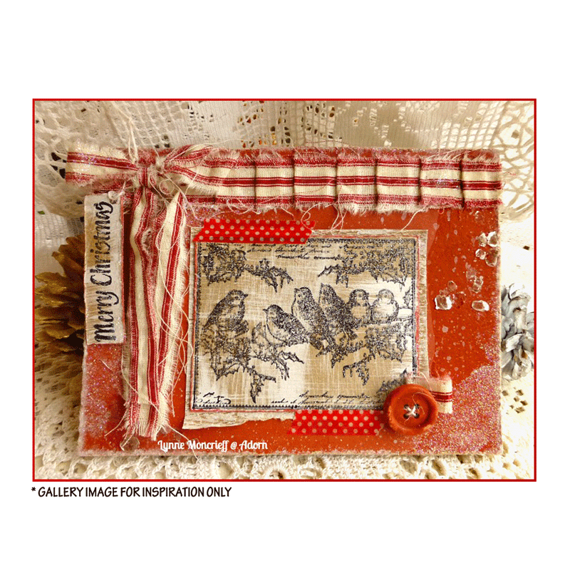Crafty Individuals - Unmounted Rubber Stamp - 424 - Jolly Holly Robins