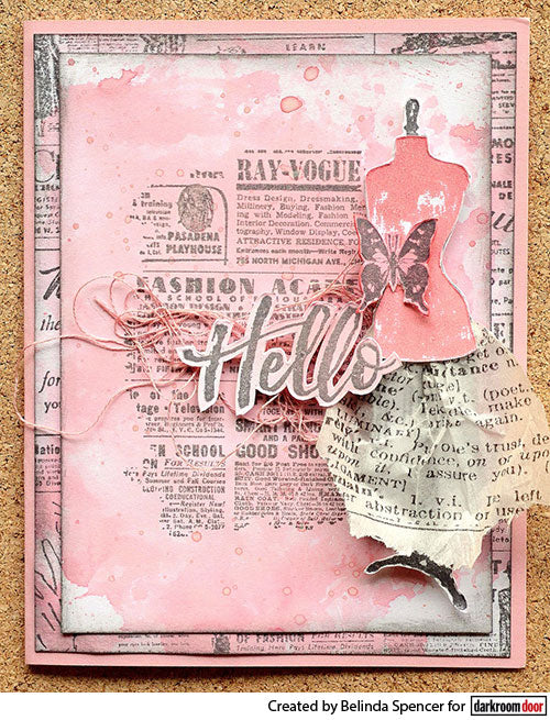 Darkroom Door - Texture Stamp - Gazette - Red Rubber Cling Stamp