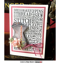 Darkroom Door - Word Block - Stitch - Red Rubber Cling Stamps