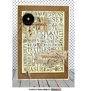 Darkroom Door - Word Block - Stitch - Red Rubber Cling Stamps
