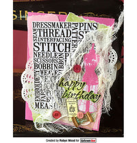 Darkroom Door - Word Block - Stitch - Red Rubber Cling Stamps
