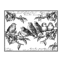 Crafty Individuals - Unmounted Rubber Stamp - 424 - Jolly Holly Robins