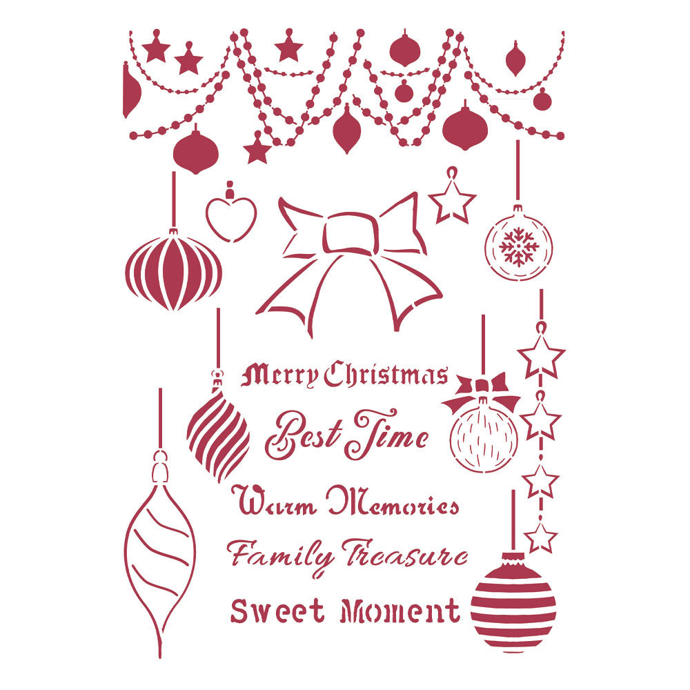 Stamperia - A4 Stencil - Christmas Patchwork Balls