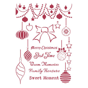 Stamperia - A4 Stencil - Christmas Patchwork Balls